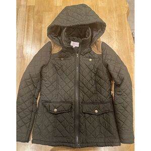 KRUSH Y2K Women's Quilted With Corduroy Accents Hooded Jacket XS